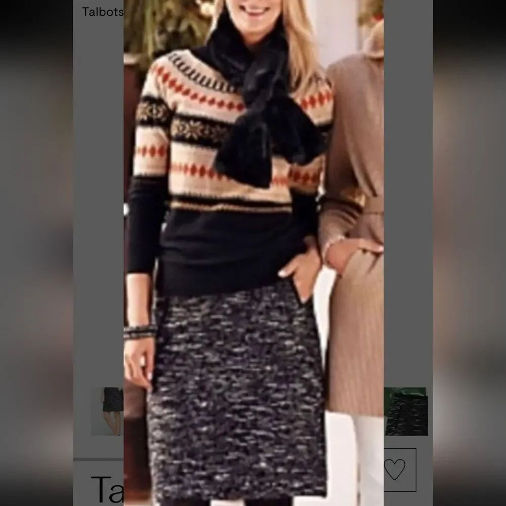 TALBOTS TALBOTS BOUCLE TWEED POCKET WOMEN"S SKIRT